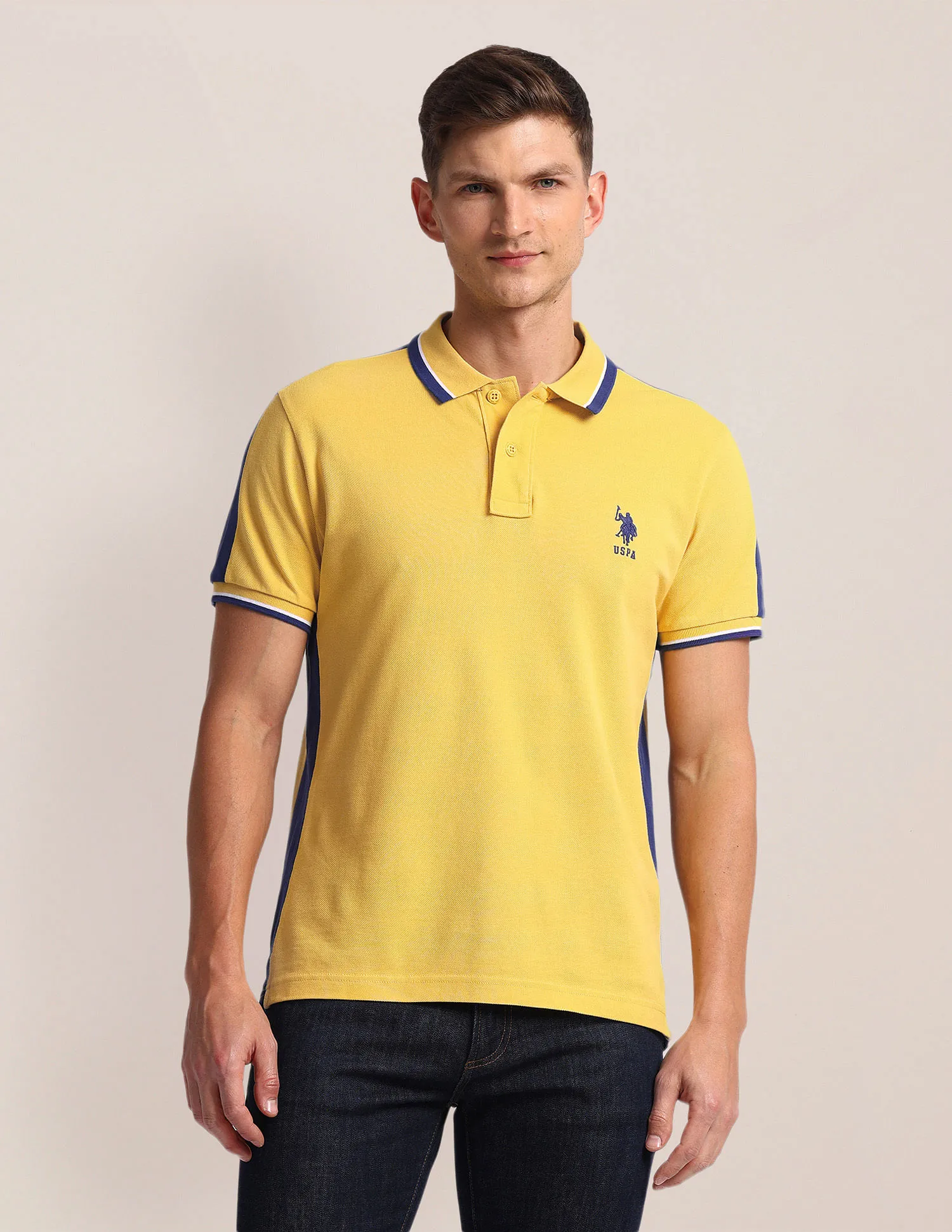 U.S. Polo Assn. Colour Blocked Slim Fit Polo Shirt