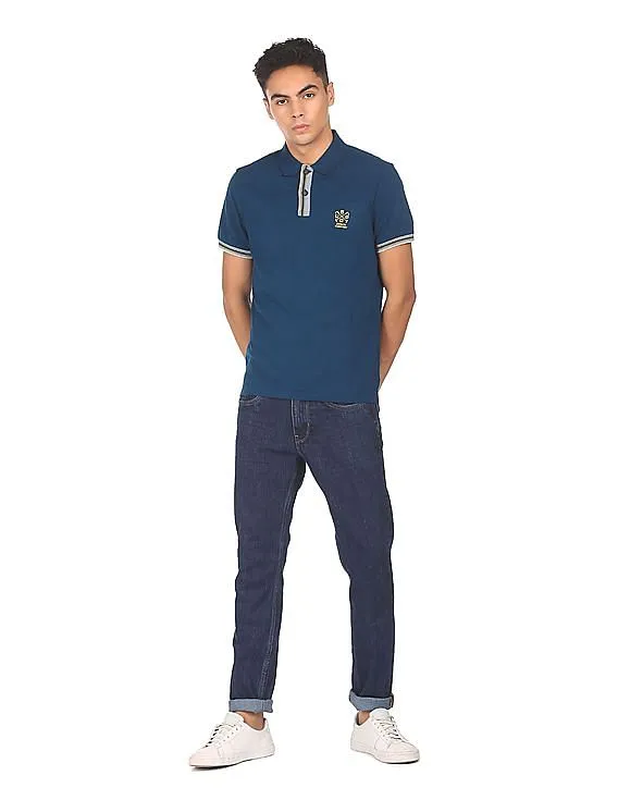 U.S. Polo Assn. Denim Co. Ribbed Collar Solid Polo Shirt