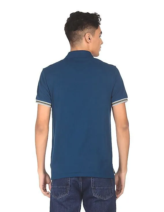 U.S. Polo Assn. Denim Co. Ribbed Collar Solid Polo Shirt