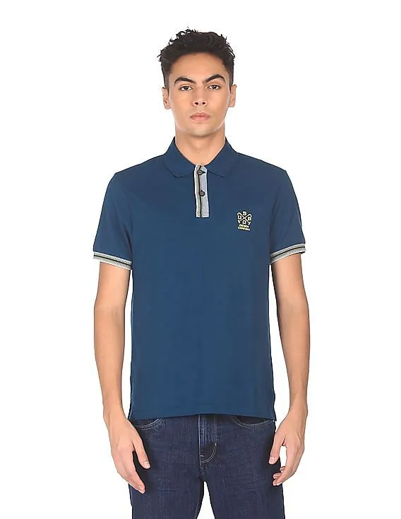 U.S. Polo Assn. Denim Co. Ribbed Collar Solid Polo Shirt