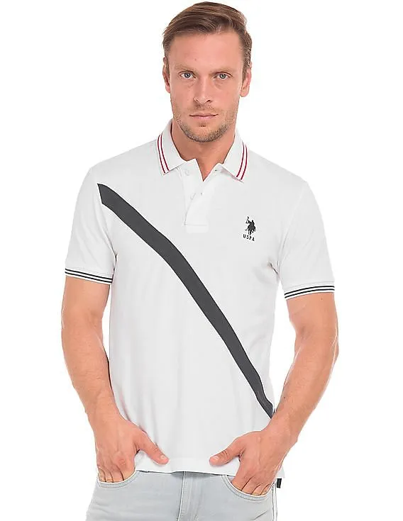 U.S. Polo Assn. Slim Fit Cut And Sew Panel Polo Shirt