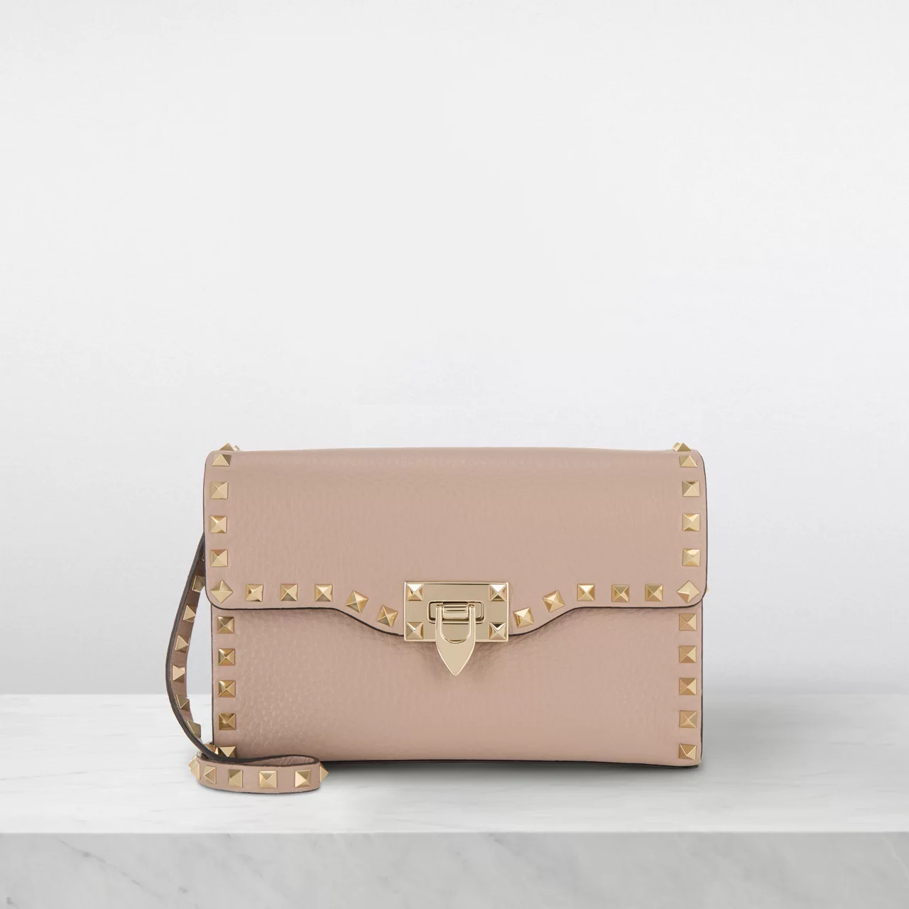 VALENTINO GARAVANI Rockstud Small Shoulder Bag - Poudre