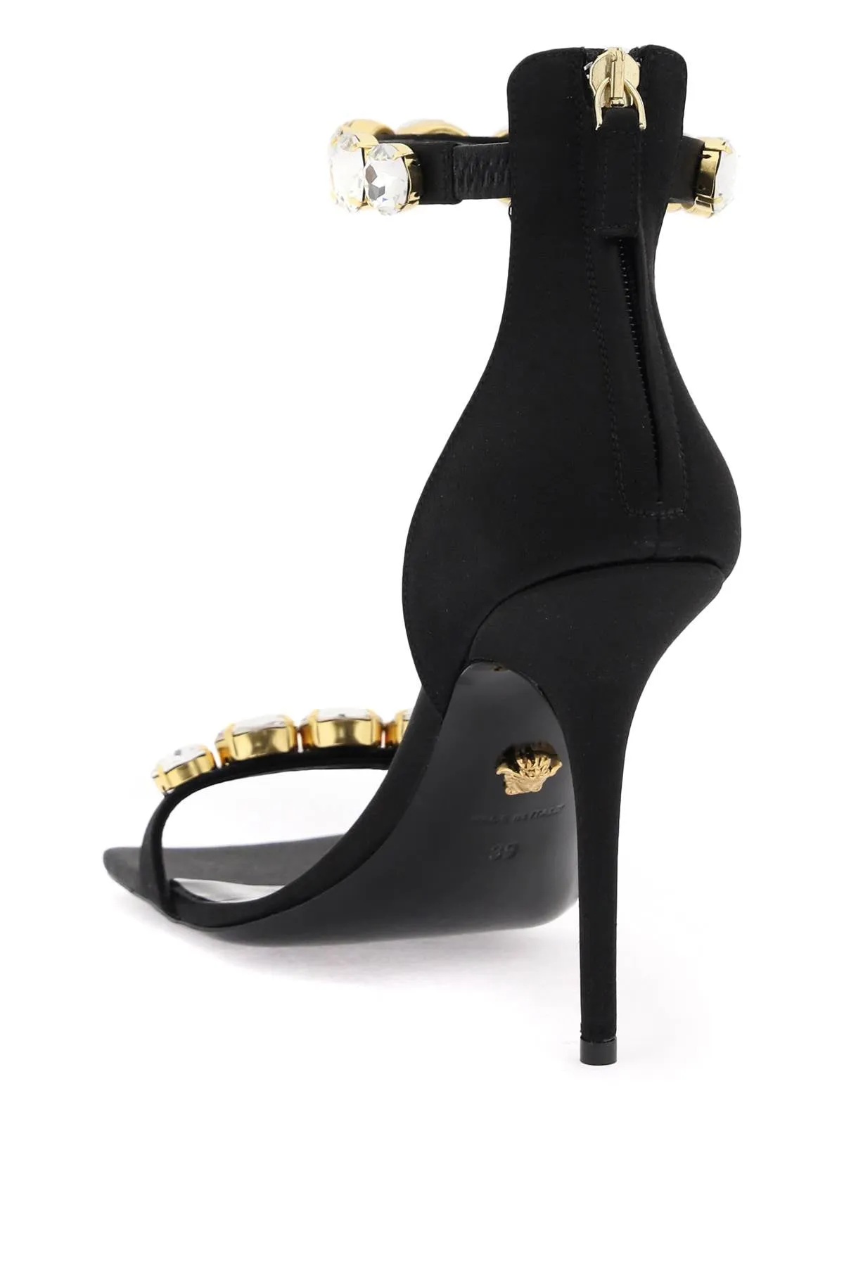 Versace - Sandales Versace Satin Sandals With Crystals