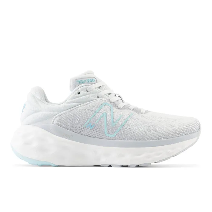 Womens New Balance Fresh Foam X 840V1 in Quartz Grey/Virutal Blue/Bright Cyan/White