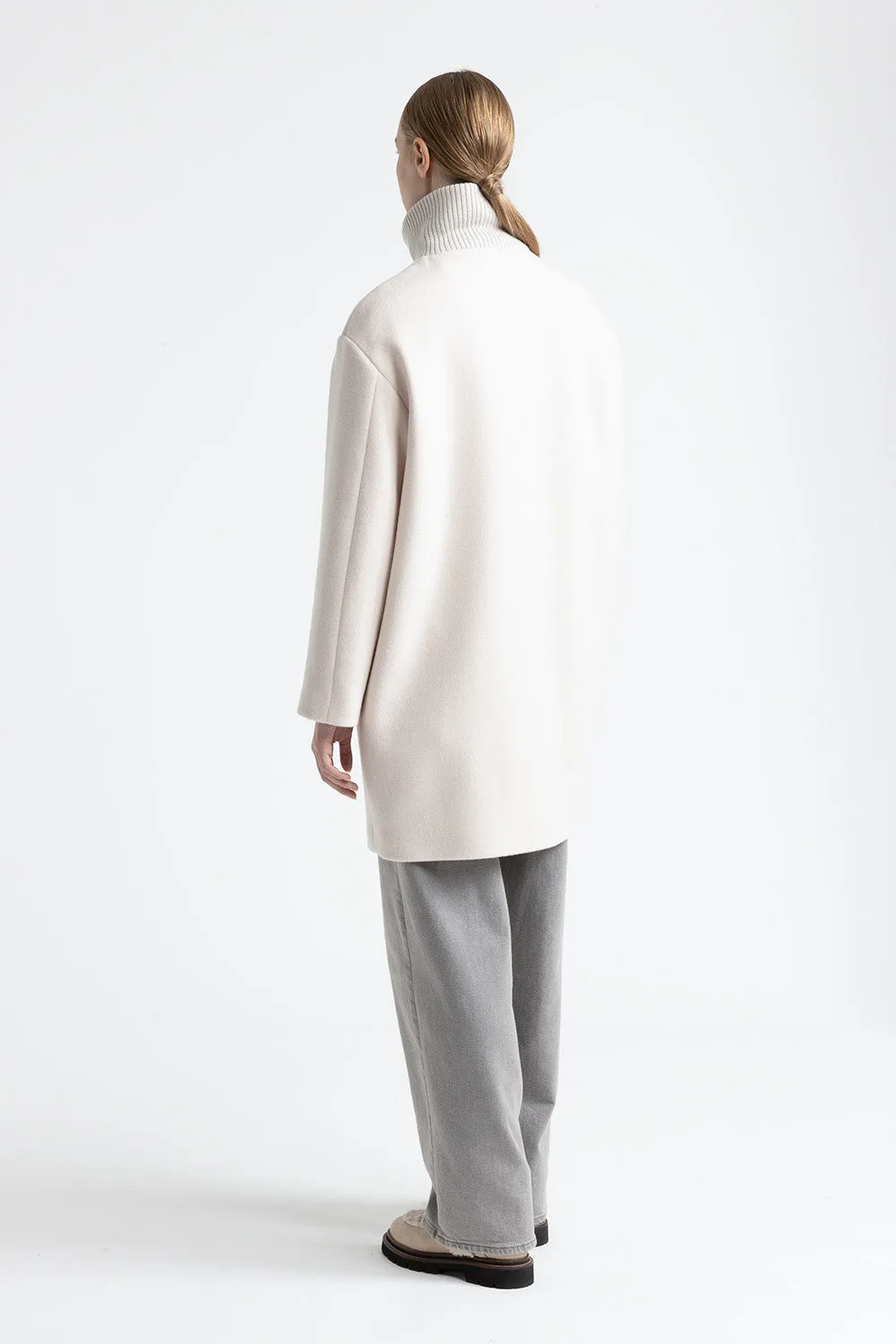 Wool and cashmere high collar jacket