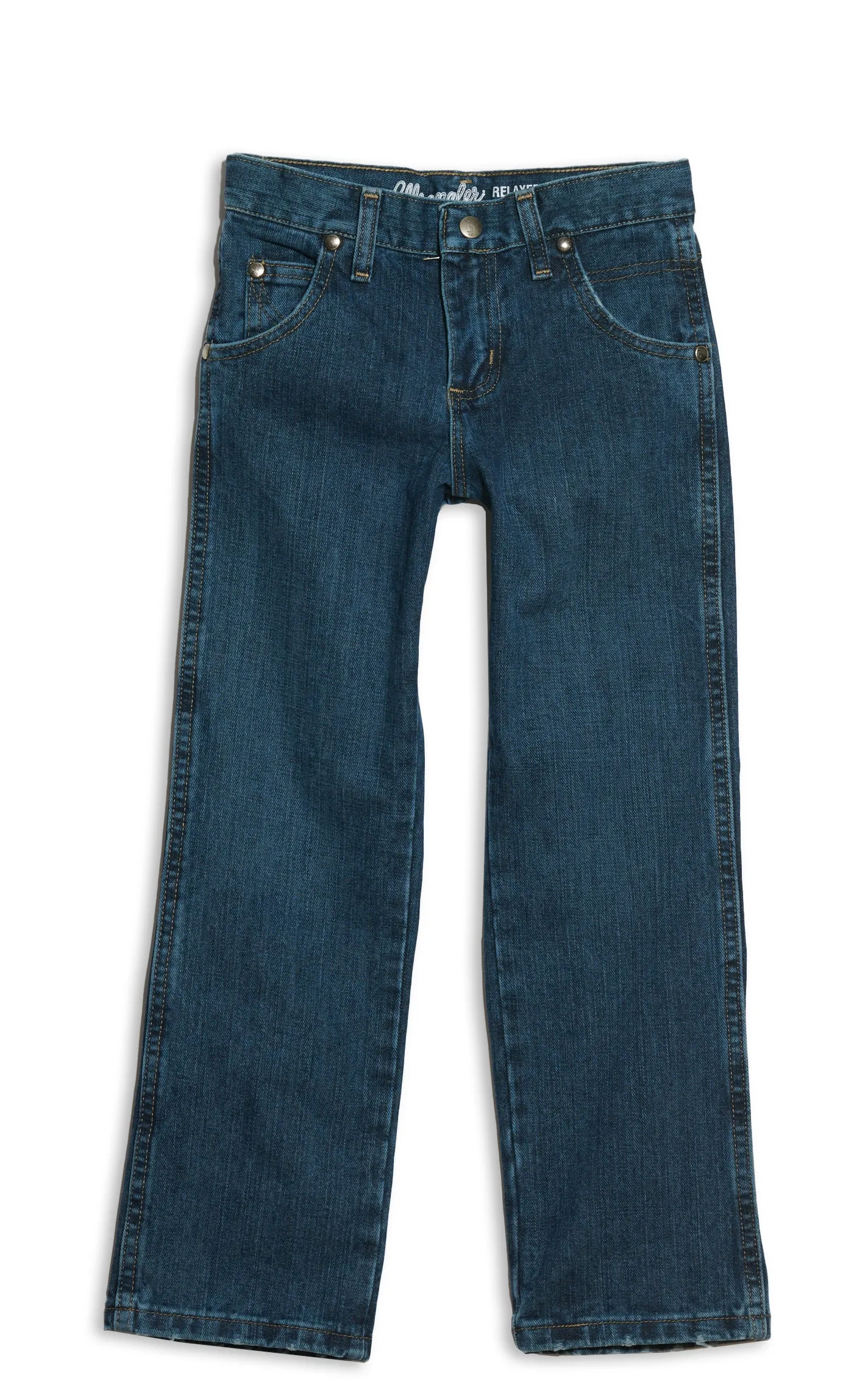 Wrangler Retro Boys' Everyday Blue Medium Wash Relaxed Fit Straight Leg Jeans (1T-7)