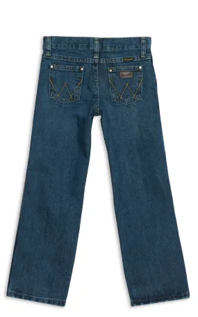 Wrangler Retro Boys' Everyday Blue Medium Wash Relaxed Fit Straight Leg Jeans (1T-7)