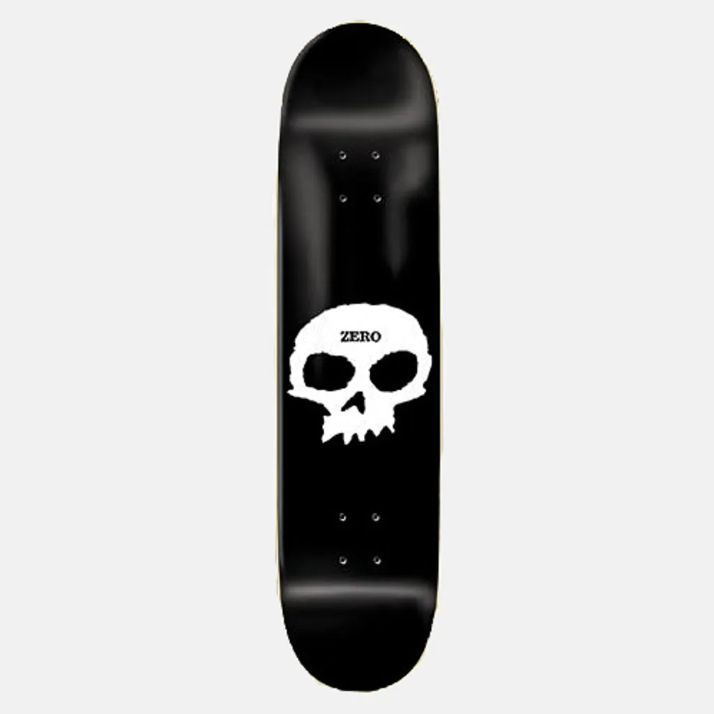 Zero Skateboards - 8.0 Single Skull Skateboard Deck - Black / White