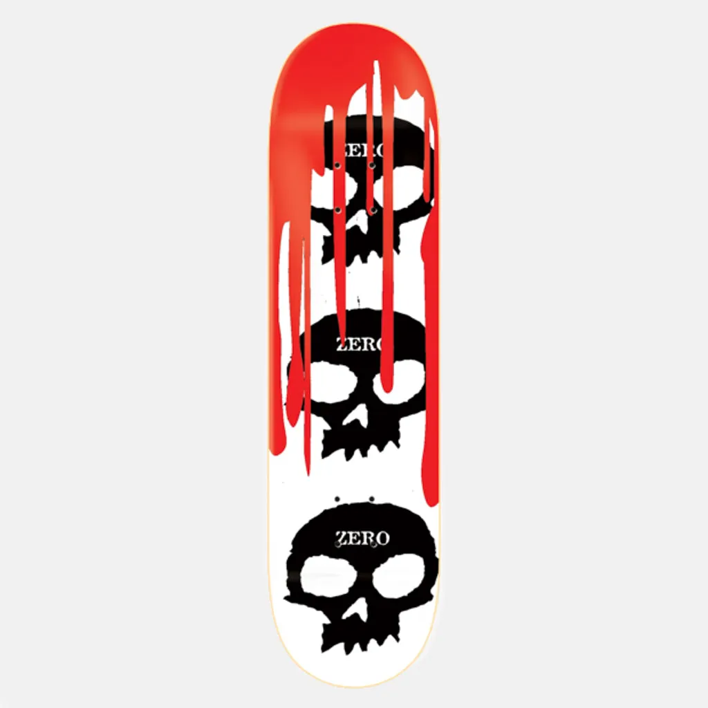 Zero Skateboards - 8.375 3 Skull Blood Skateboard Deck - White / Black / Red